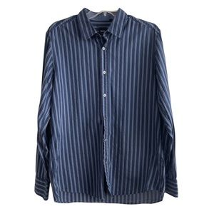 Hugo Boss Regular Fit Long-Sleeve Button-Down Stripped Shirt Blue Mens Size L